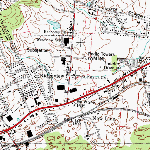 Topographic Map of Morristown Seventh Day Adventist Church, TN