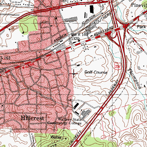 Topographic Map of Trinity United Methodist Church, TN