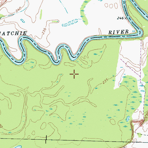 Topographic Map of Lower Hatchie National Wildlife Refuge, TN