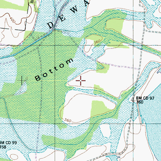 Topographic Map of Duck River Unit Tennessee National Wildlife Refuge, TN