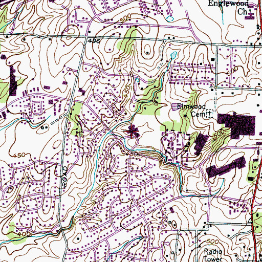 Topographic Map of Andrew Jackson Elementary School, TN