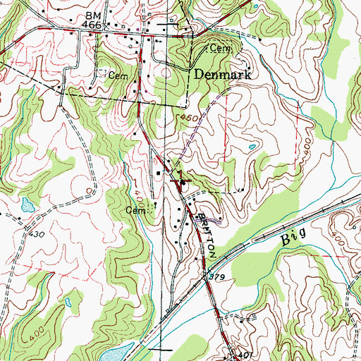 Topographic Map of Denmark Elementary School, TN