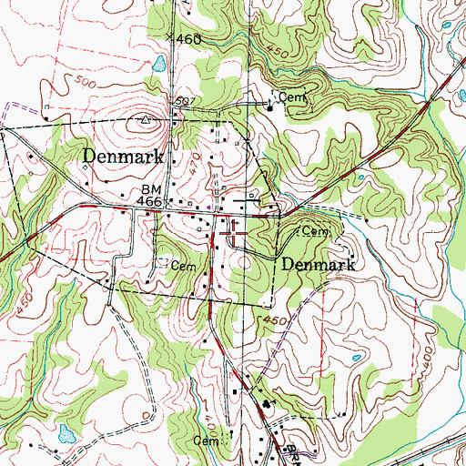 Topographic Map of Denmark Female Institute (historical), TN