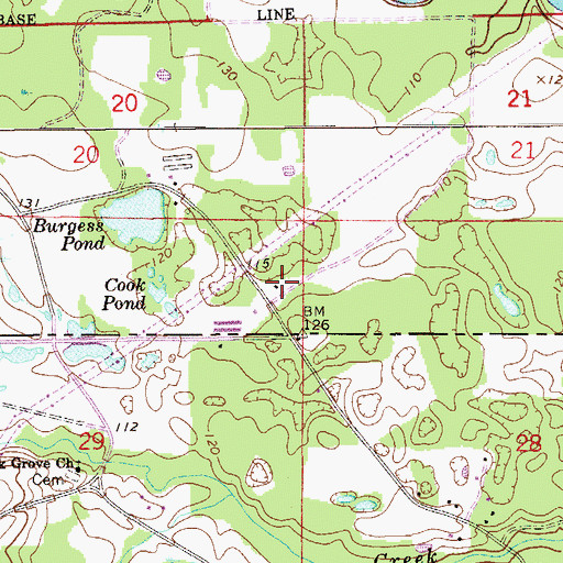 Topographic Map of Burgess School (historical), AL