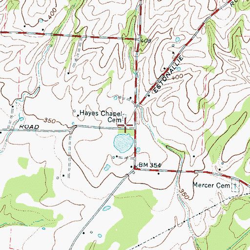 Topographic Map of Hays Chapel (historical), TN