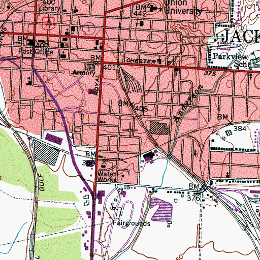 Topographic Map of Home Baptist Church, TN