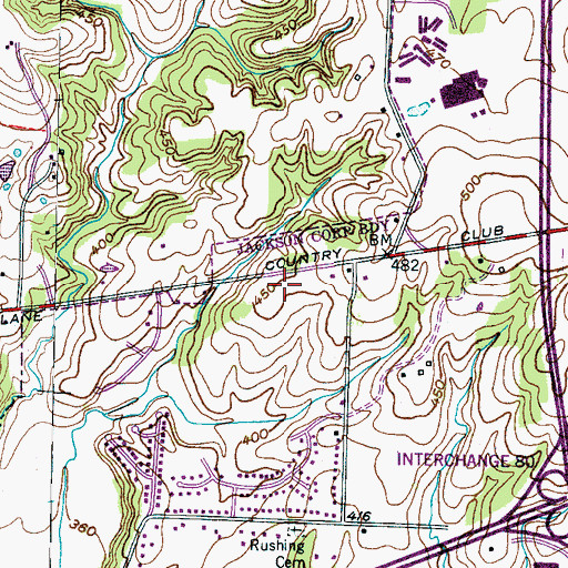Topographic Map of Jackson Christian School, TN