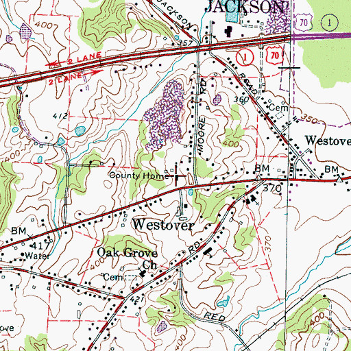 Topographic Map of Madison County Home (historical), TN