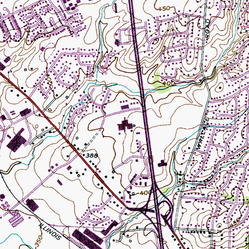 Topographic Map of Madison County Vocational School, TN