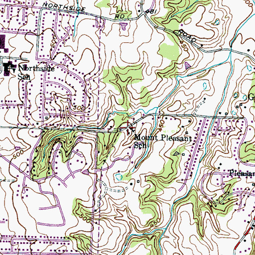 Topographic Map of Mount Pleasant Christian Methodist Episcopal Church, TN