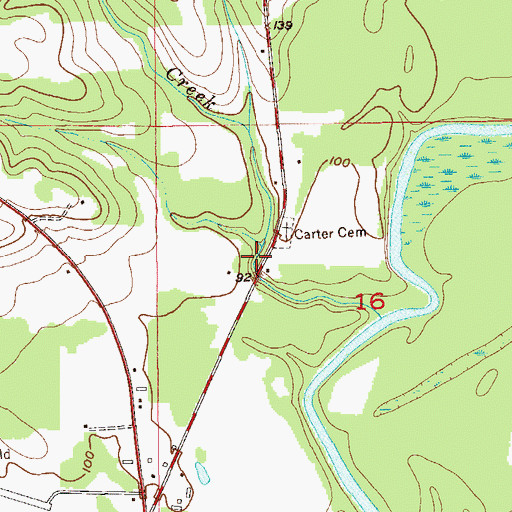 Topographic Map of Carter Mill (historical), AL