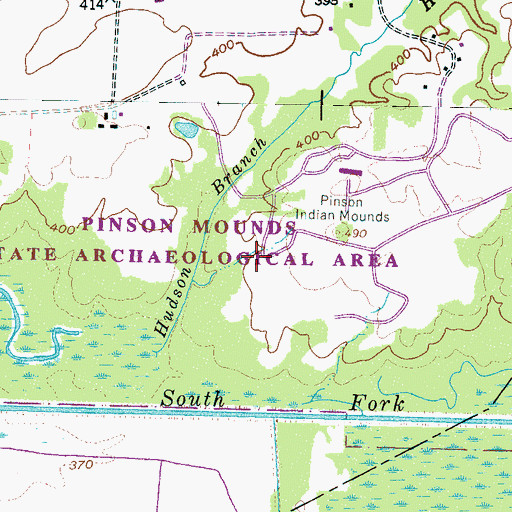 Topographic Map of Pinson Mounds State Archaeological Area, TN