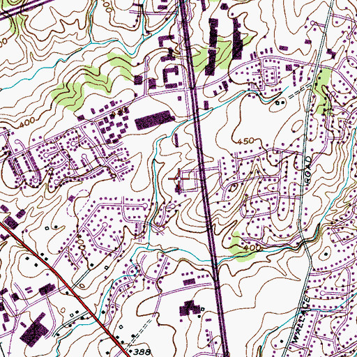 Topographic Map of Saint Marys Catholic Church, TN