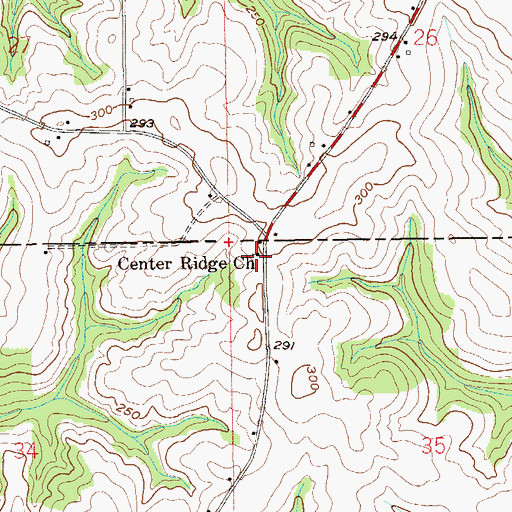 Topographic Map of Center Ridge School (historical), AL