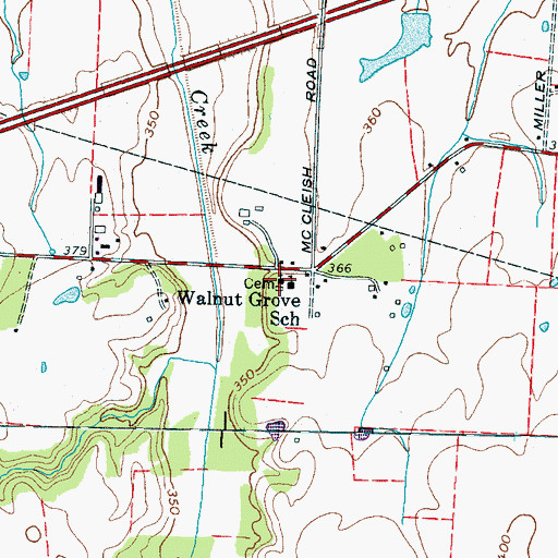 Topographic Map of Walnut Grove Baptist Church, TN