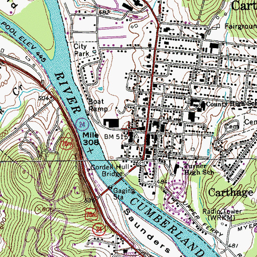 Topographic Map of Braden United Methodist Church, TN