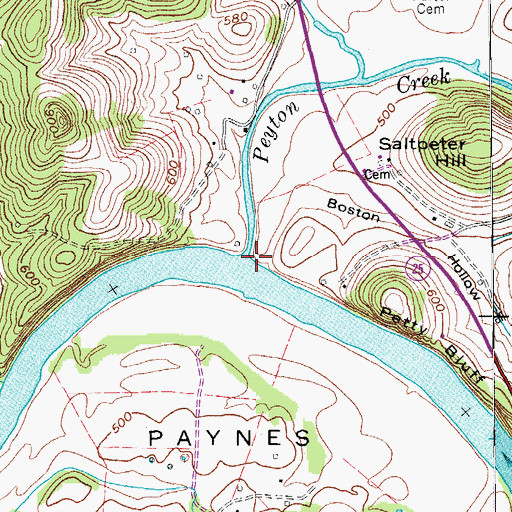 Topographic Map of Bridgewaters Landing, TN