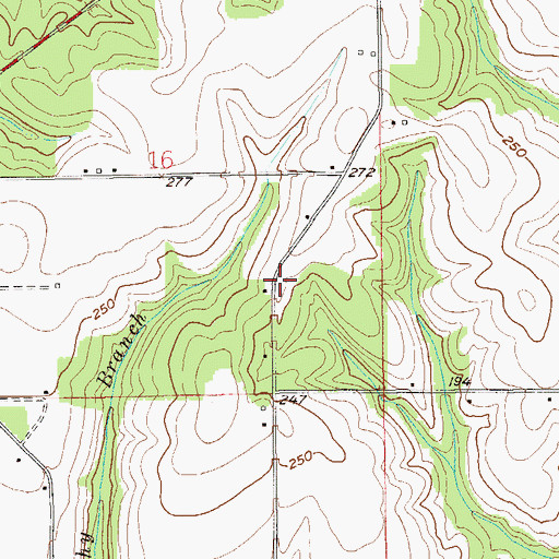 Topographic Map of Center School (historical), AL