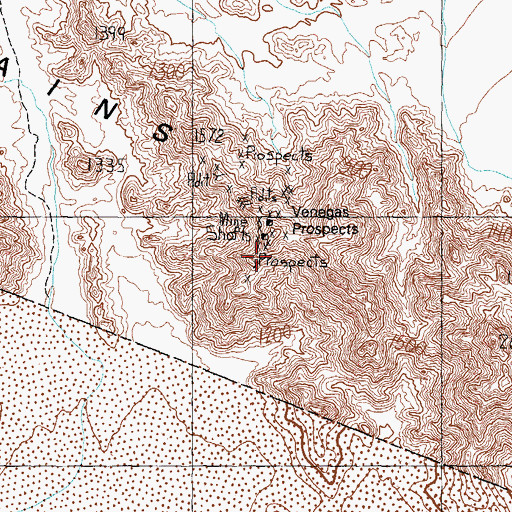 Topographic Map of Venegas Prospects, AZ