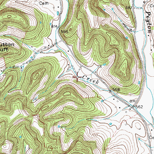 Topographic Map of Cromwell Chapel (historical), TN