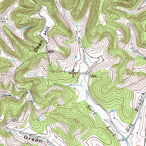 Topographic Map of Dean Hill School (historical), TN