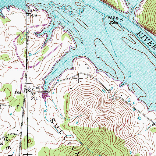 Topographic Map of Franklin School (historical), TN