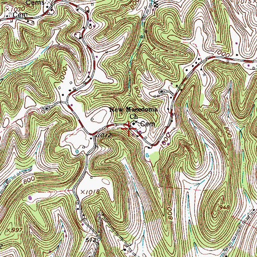 Topographic Map of Hale Seminary (historical), TN