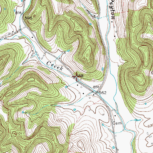 Topographic Map of Killrell School (historical), TN