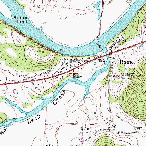 Topographic Map of Rome Baptist Church, TN