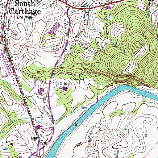Topographic Map of Smith County Vocational Center, TN
