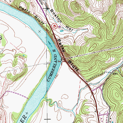 Topographic Map of Taylors Branch Landing, TN