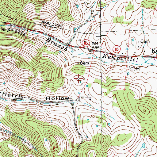 Topographic Map of Union Hill School (historical), TN