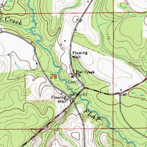 Topographic Map of Davis School (historical), AL
