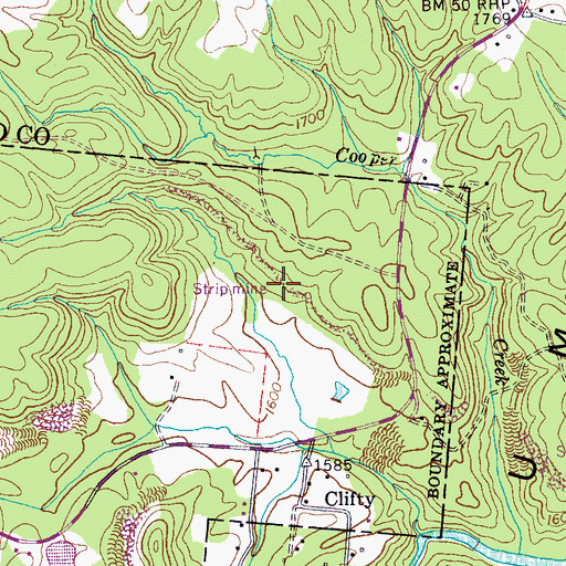 Topographic Map of Clifty Number One Mine, TN