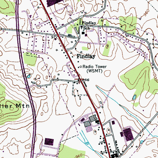 Topographic Map of Findley Church of Christ, TN