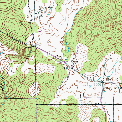 Topographic Map of Lost Creek Cemetery, TN