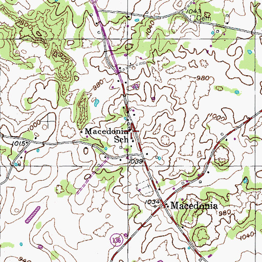 Topographic Map of Macedonia Baptist Church, TN