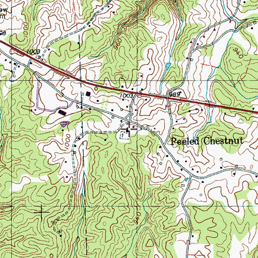 Topographic Map of Peeled Chestnut Methodist Church, TN