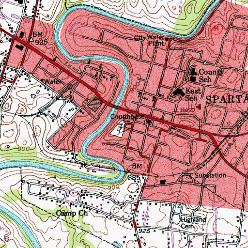 Topographic Map of Priestly Academy (historical), TN