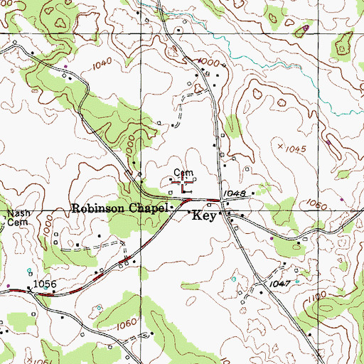 Topographic Map of Robinson Chapel Cemetery, TN