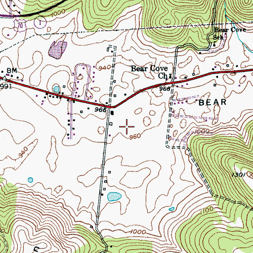 Topographic Map of Sparta Golf and Country Club, TN