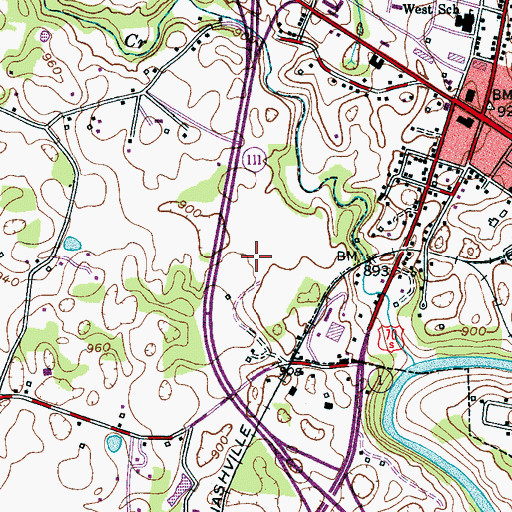Topographic Map of Sparta Industrial Park, TN