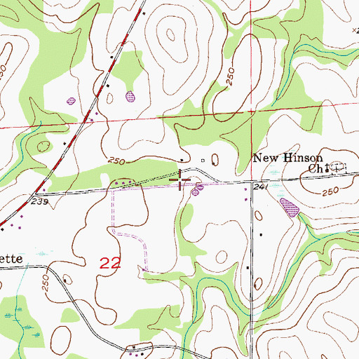 Topographic Map of Fadette School, AL
