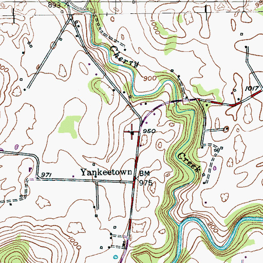 Topographic Map of Yankeetown School (historical), TN