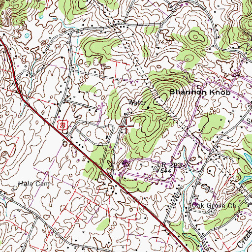 Topographic Map of Africa Cemetery, TN