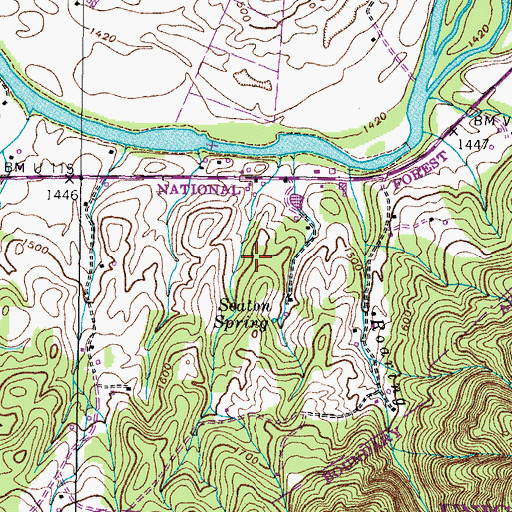Topographic Map of Arrington Cemetery, TN