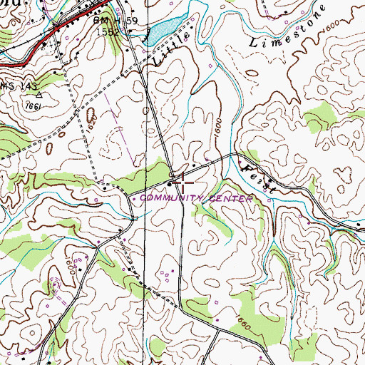 Topographic Map of Barron Cemetery, TN