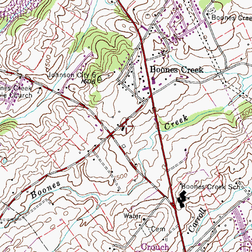 Topographic Map of Bowers Cemetery, TN