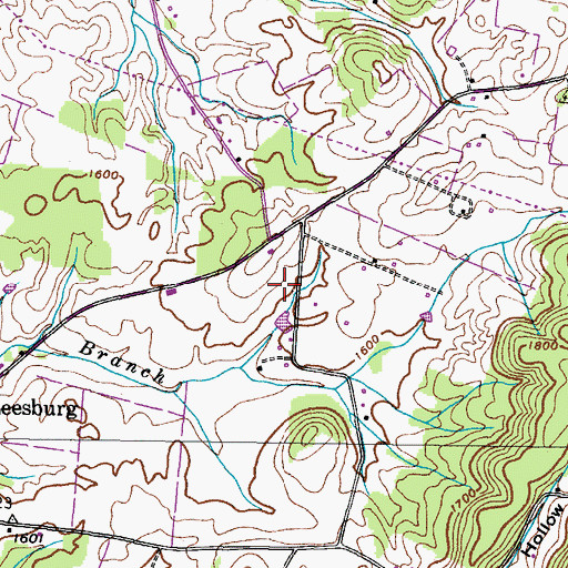 Topographic Map of Bowman Cemetery, TN
