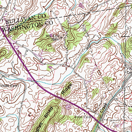 Topographic Map of Chase Cemetery, TN